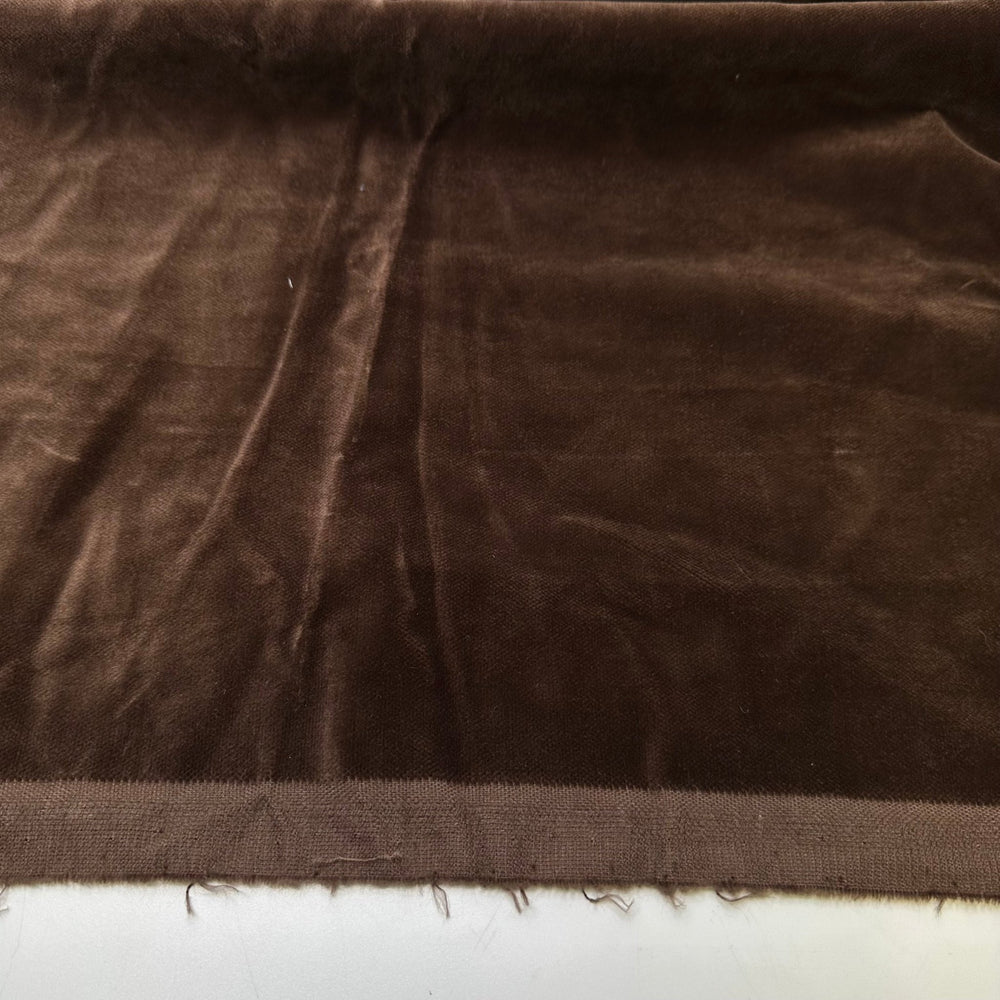 Chocolate Ganache - Vintage Velvet Cotton Woven - Brown - Bundles - True Deadstock fabric Fabric by private - Sustainable Textile | FABCYCLE