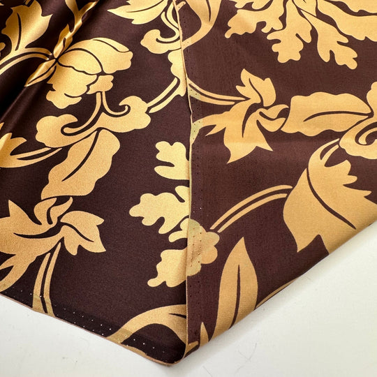 Chocolate Truffles - Satin Silk Woven - Beige/Brown Damask - 4M Bundle - True Deadstock fabric Fabric by private - Sustainable Textile | FABCYCLE