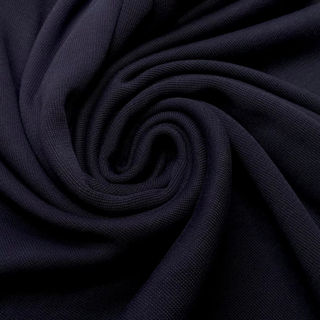 Choose Your Toppings - Tubular Rib Knit Natural Blend Knit - Navy - 1M Bundle - True Deadstock fabric Fabric by private - Sustainable Textile | FABCYCLE