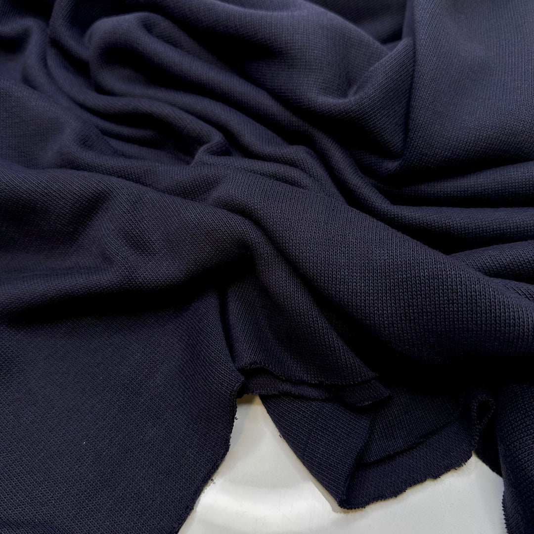 Choose Your Toppings - Tubular Rib Knit Natural Blend Knit - Navy - 1M Bundle - True Deadstock fabric Fabric by private - Sustainable Textile | FABCYCLE