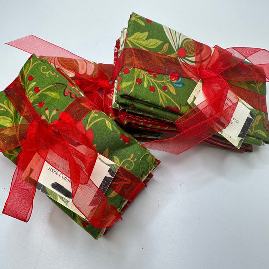 Christmas Fat Quarter Set - Cotton Woven - Red/Green Christmas - 50cmx50cm x 3 pack set - True Deadstock fabric Fabric by private - Sustainable Textile | FABCYCLE