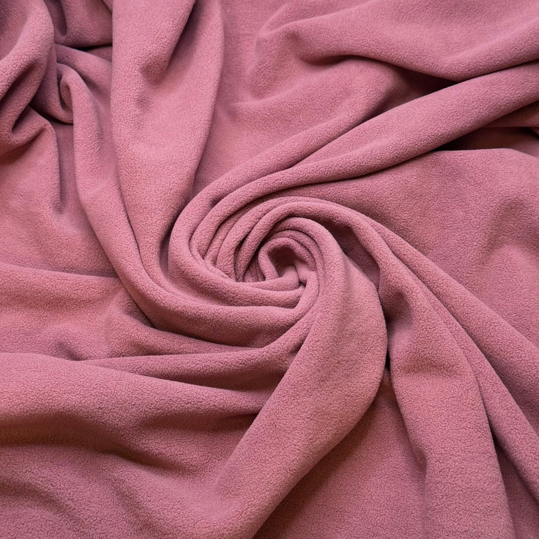 Christmas Ham - Fleece Polyester Blend Knit - Dark Pink - 1.4M Bundle - True Deadstock fabric Fabric by private - Sustainable Textile | FABCYCLE