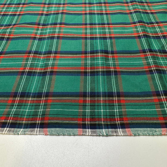 Christmas Is Coming - Cotton/Poly Woven - Green Multi Plaid - 1.25M Bundle - True Deadstock fabric Fabric by private - Sustainable Textile | FABCYCLE