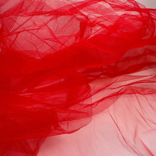 Christmas Party - Tulle Polyester Blend Knit - Red - 1.2M Bundle - True Deadstock fabric Fabric by private - Sustainable Textile | FABCYCLE