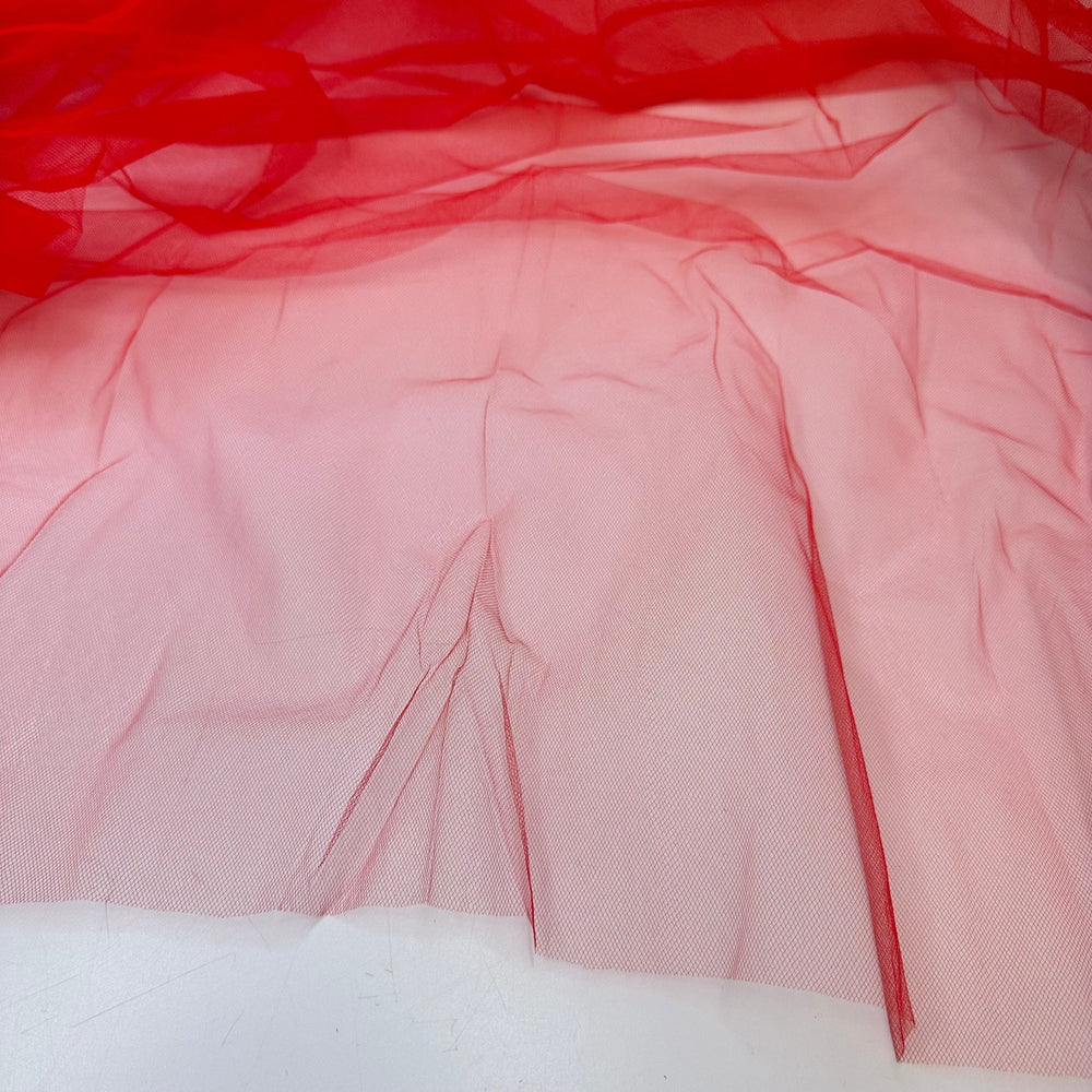 Christmas Party - Tulle Polyester Blend Knit - Red - 1.2M Bundle - True Deadstock fabric Fabric by private - Sustainable Textile | FABCYCLE