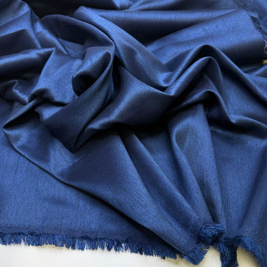 Christmas Potluck - Polyester Blend Woven - Navy - 1.4M Bundle - True Deadstock fabric Fabric by private - Sustainable Textile | FABCYCLE