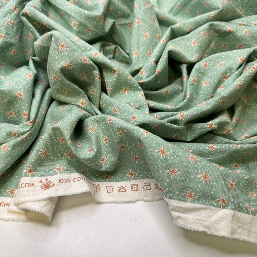Christmas Tree Topper - Cotton Woven - Light Green Multi Geometric - 1.05M Bundle - True Deadstock fabric Fabric by private - Sustainable Textile | FABCYCLE