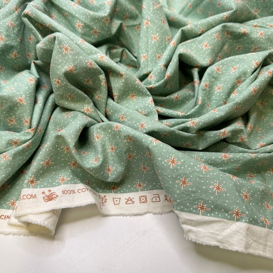 Christmas Tree Topper - Cotton Woven - Light Green Multi Geometric - 1.05M Bundle - True Deadstock fabric Fabric by private - Sustainable Textile | FABCYCLE