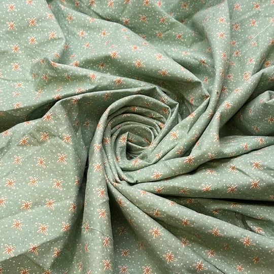 Christmas Tree Topper - Cotton Woven - Light Green Multi Geometric - 1.05M Bundle - True Deadstock fabric Fabric by private - Sustainable Textile | FABCYCLE