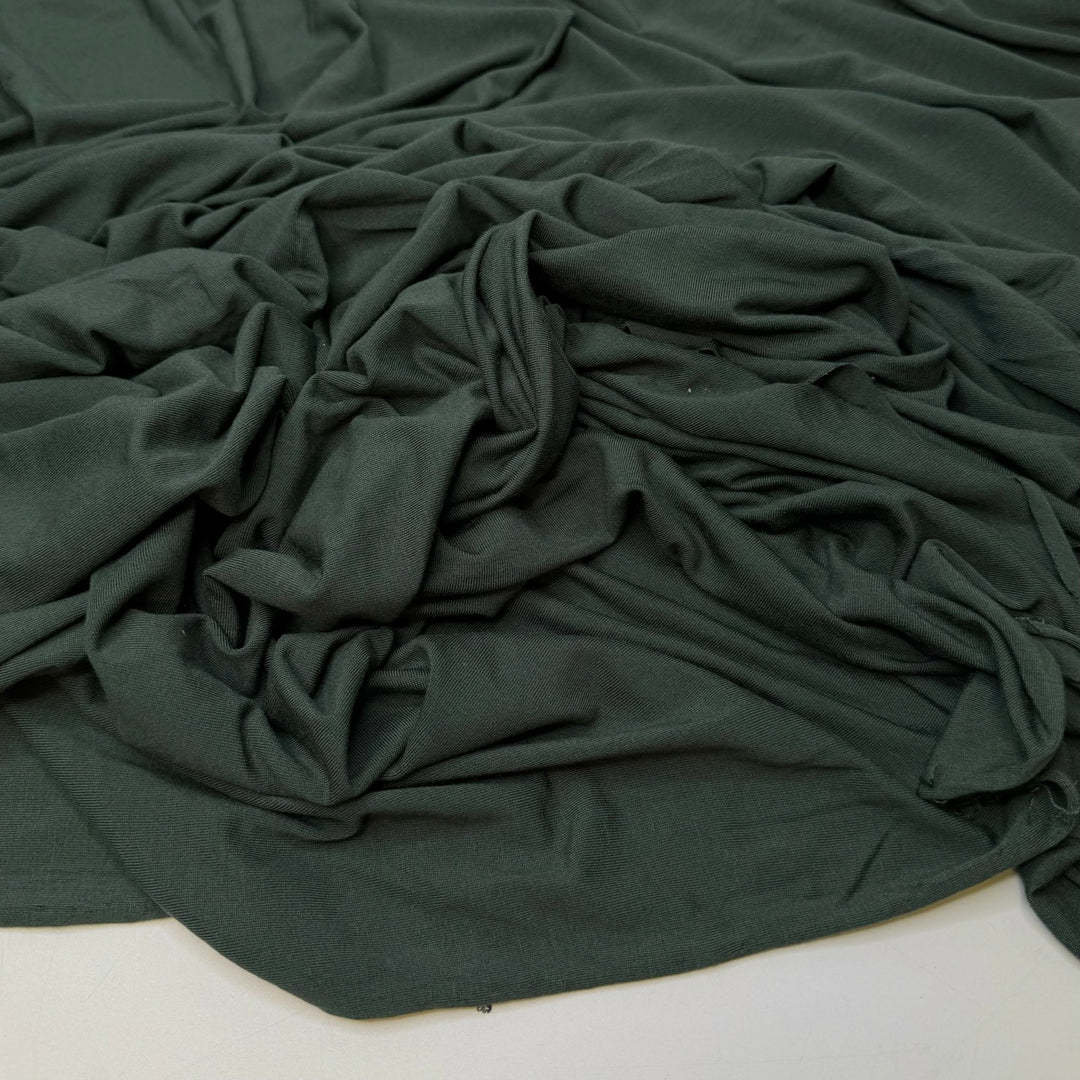 Chrysanthemum - Jersey Bamboo Blend Knit - Dark Green - 2.1M Bundle - True Deadstock fabric Fabric by private - Sustainable Textile | FABCYCLE