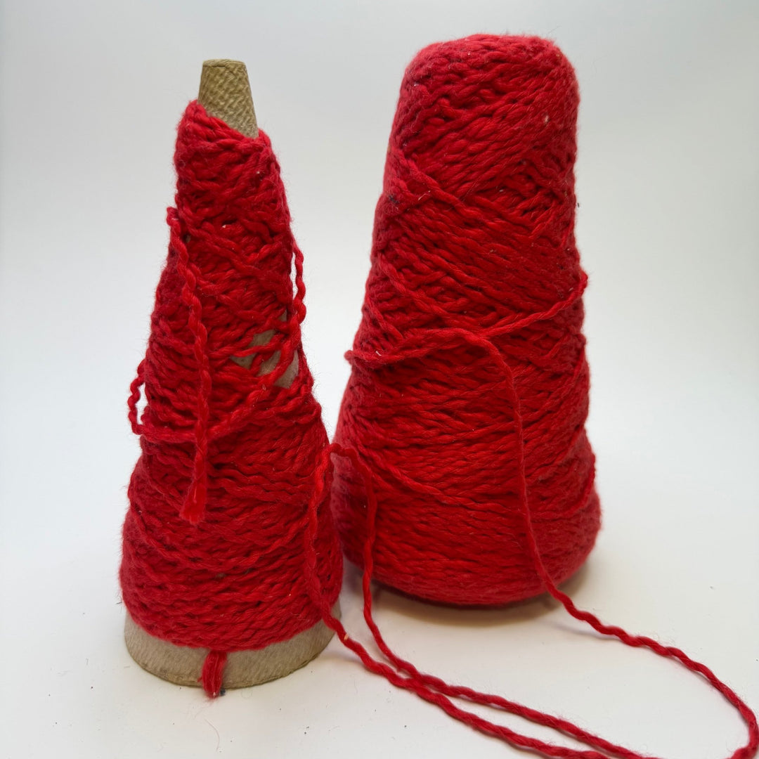 Chunky Cotton Cone Yarn - Red - 2 Pack - True Deadstock supplies Fabric by private - Sustainable Textile | FABCYCLE