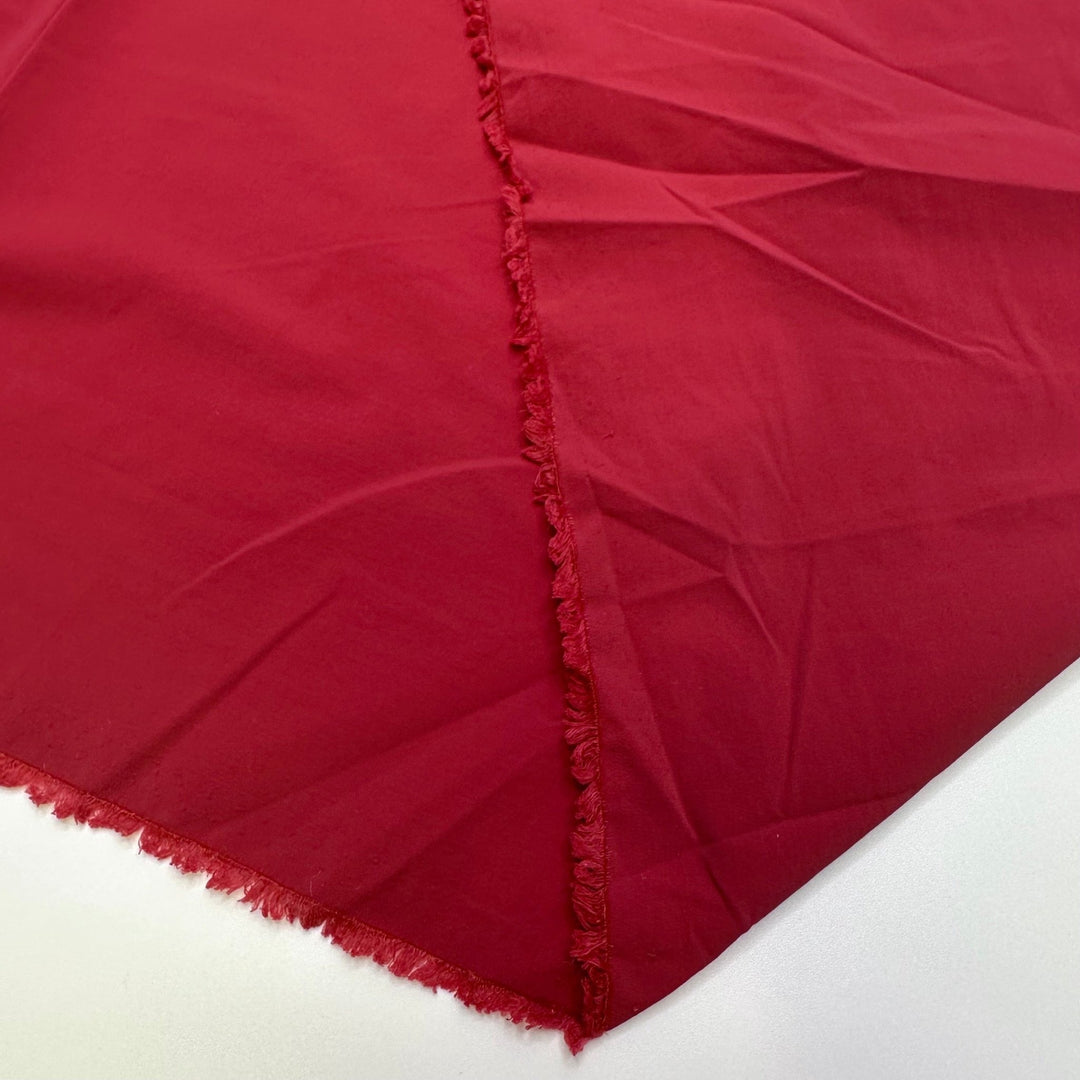 Cinnamon Teal Bird Sighting - Poly/Spandex Woven - Red - 1M Bundle - True Deadstock fabric Fabric by private - Sustainable Textile | FABCYCLE