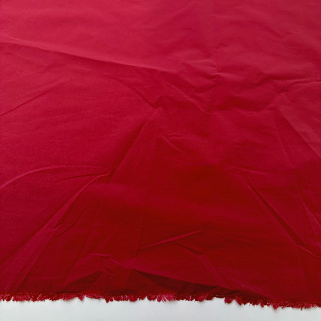 Cinnamon Teal Bird Sighting - Poly/Spandex Woven - Red - 1M Bundle - True Deadstock fabric Fabric by private - Sustainable Textile | FABCYCLE