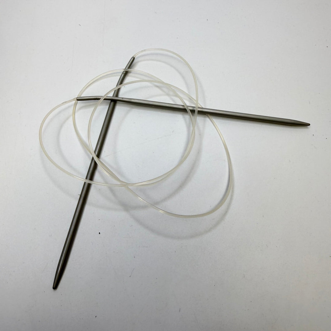 Circular Knitting Needles Size 4 Tools - Grey/Clear - Individual - True Deadstock supplies Fabric by private - Sustainable Textile | FABCYCLE