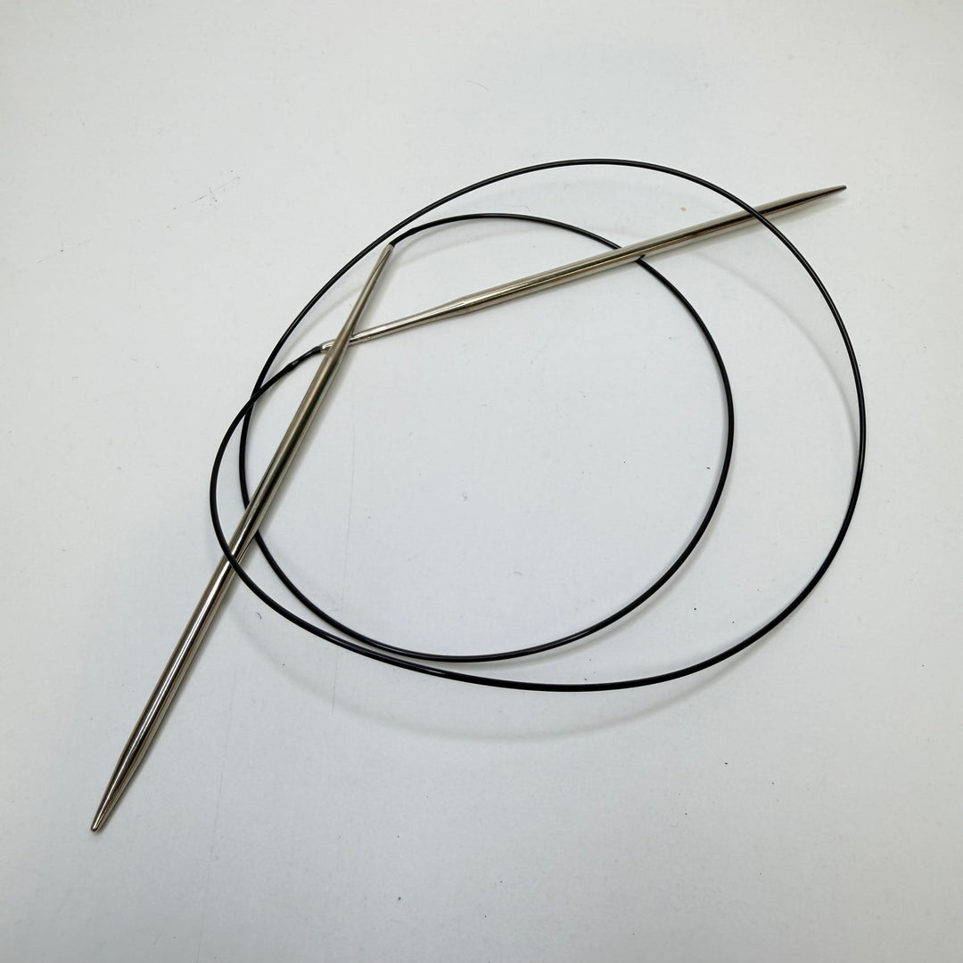 Circular Knitting Needles Size 8 Tools - Silver/Blue - Individual - True Deadstock supplies Fabric by private - Sustainable Textile | FABCYCLE