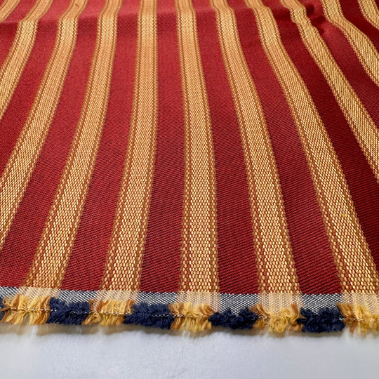 Circus - Twill Weave Cotton Blend Woven - Red/Gold Stripes - 1.9M Bundle - True Deadstock fabric Fabric by private - Sustainable Textile | FABCYCLE
