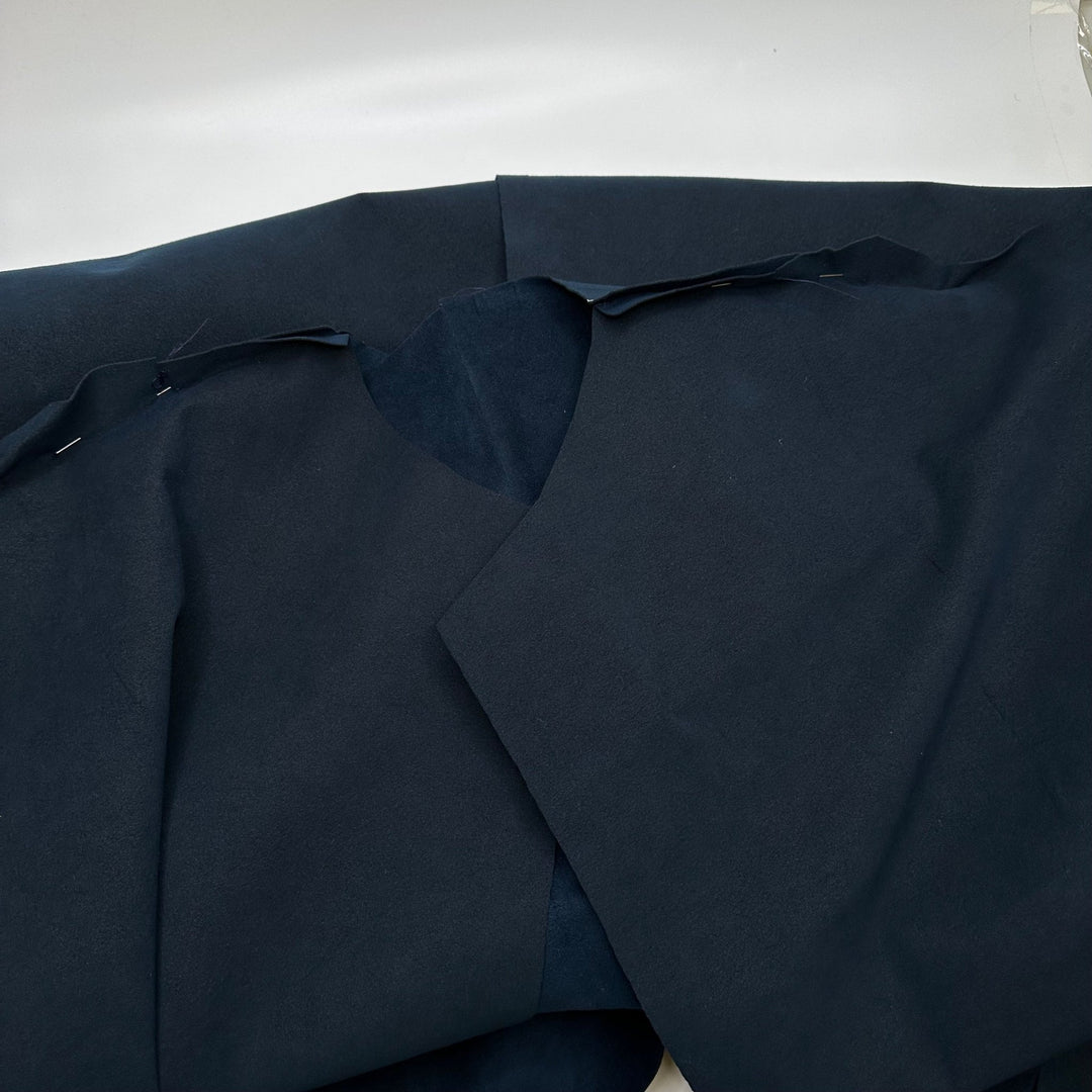 City Girl - Started Jacket Includes Pins Faux Ultra Suede Woven - Navy - 0.9M Bundle - True Deadstock fabric Fabric by private - Sustainable Textile | FABCYCLE