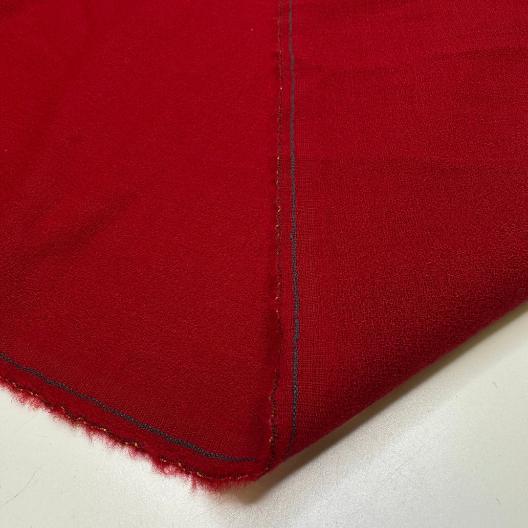 Classic Red Lip - Crepe Wool Woven - Red - 1.55M Bundle - True Deadstock fabric Fabric by private - Sustainable Textile | FABCYCLE
