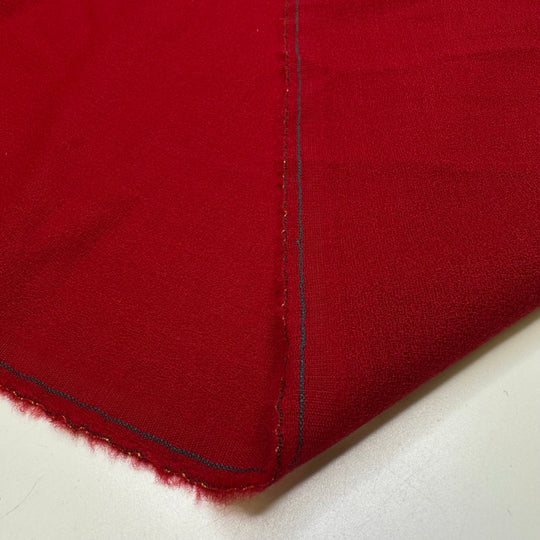 Classic Red Lip - Crepe Wool Woven - Red - 1.55M Bundle - True Deadstock fabric Fabric by private - Sustainable Textile | FABCYCLE