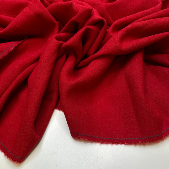 Classic Red Lip - Crepe Wool Woven - Red - 1.55M Bundle - True Deadstock fabric Fabric by private - Sustainable Textile | FABCYCLE