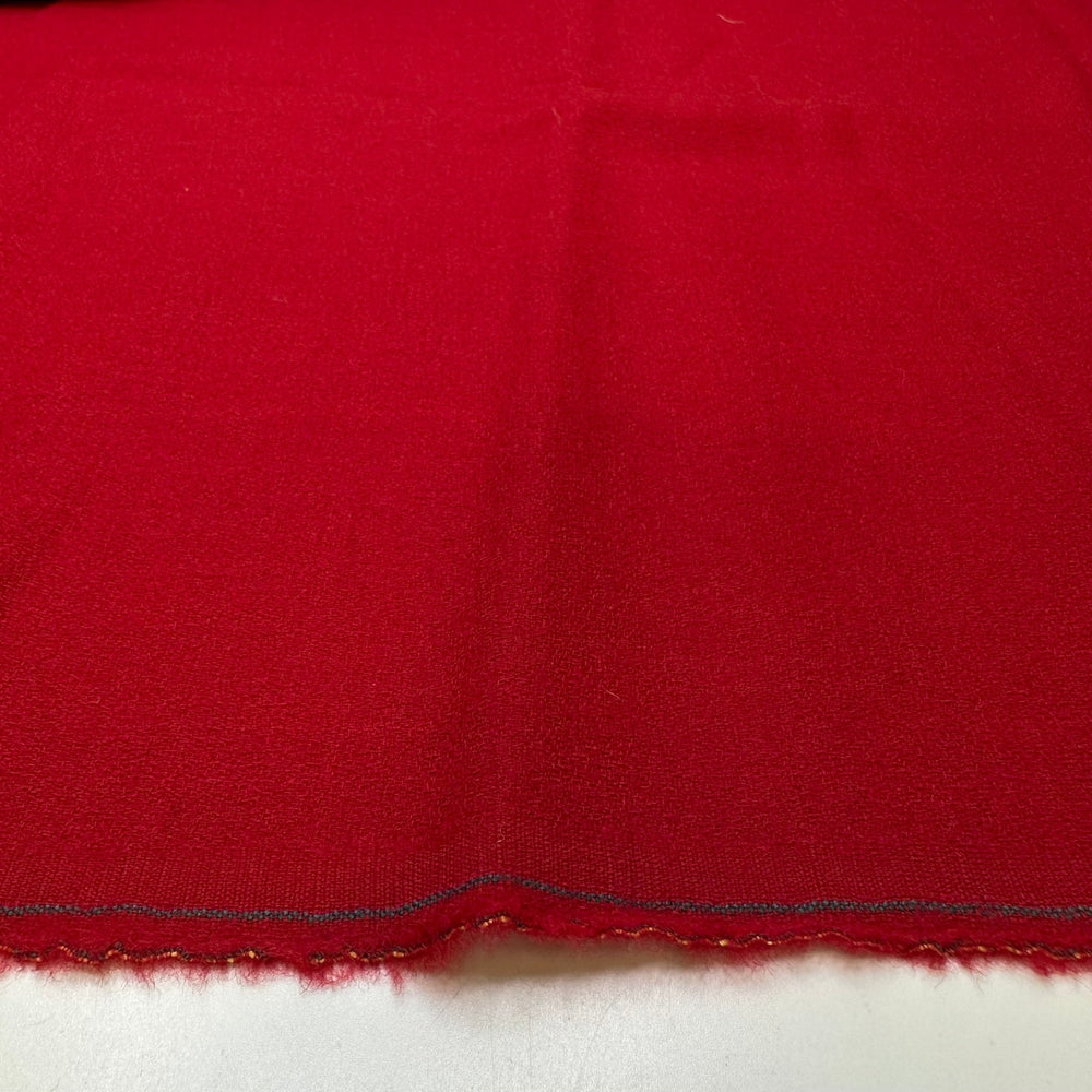 Classic Red Lip - Crepe Wool Woven - Red - 1.55M Bundle - True Deadstock fabric Fabric by private - Sustainable Textile | FABCYCLE