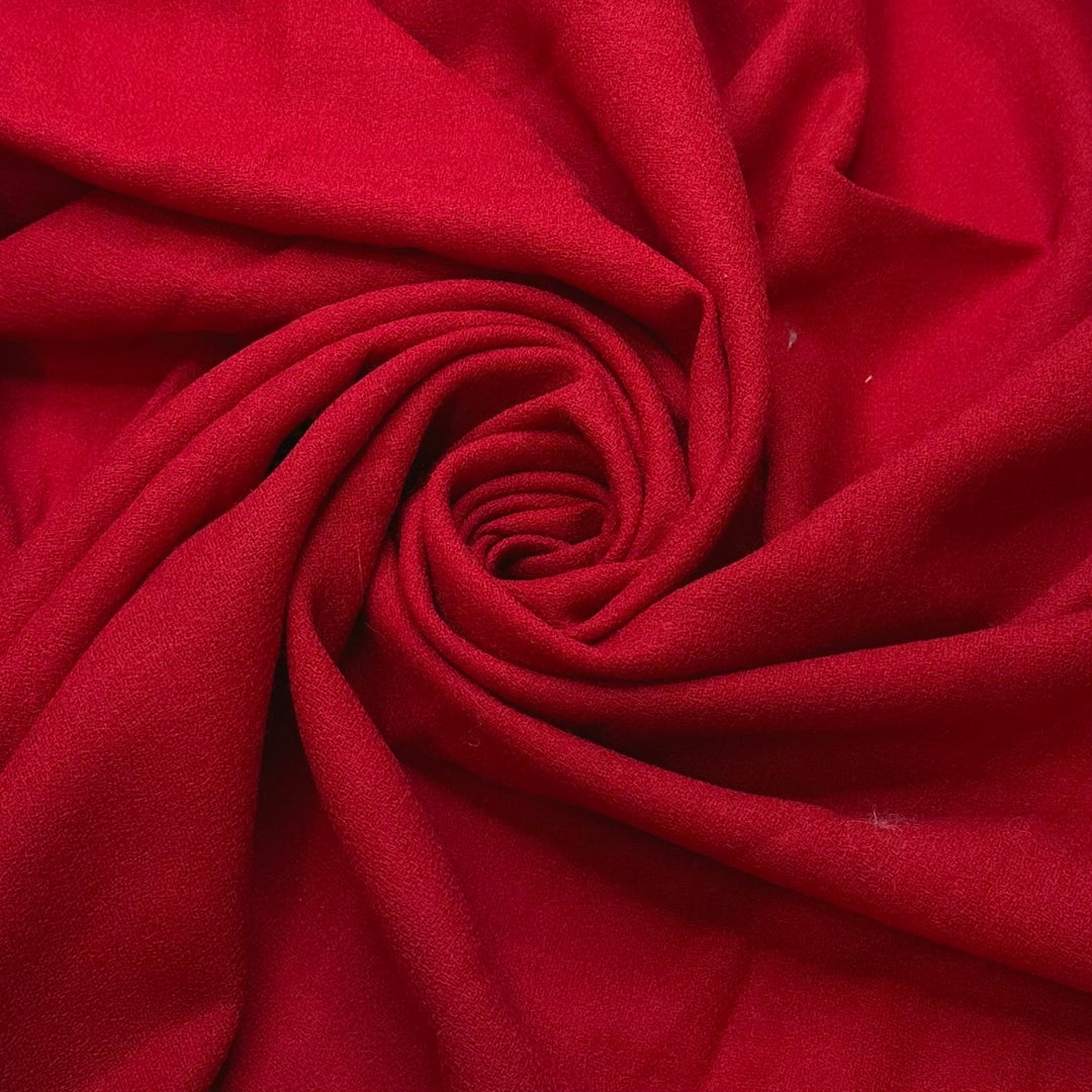 Classic Red Lip - Crepe Wool Woven - Red - 1.55M Bundle - True Deadstock fabric Fabric by private - Sustainable Textile | FABCYCLE