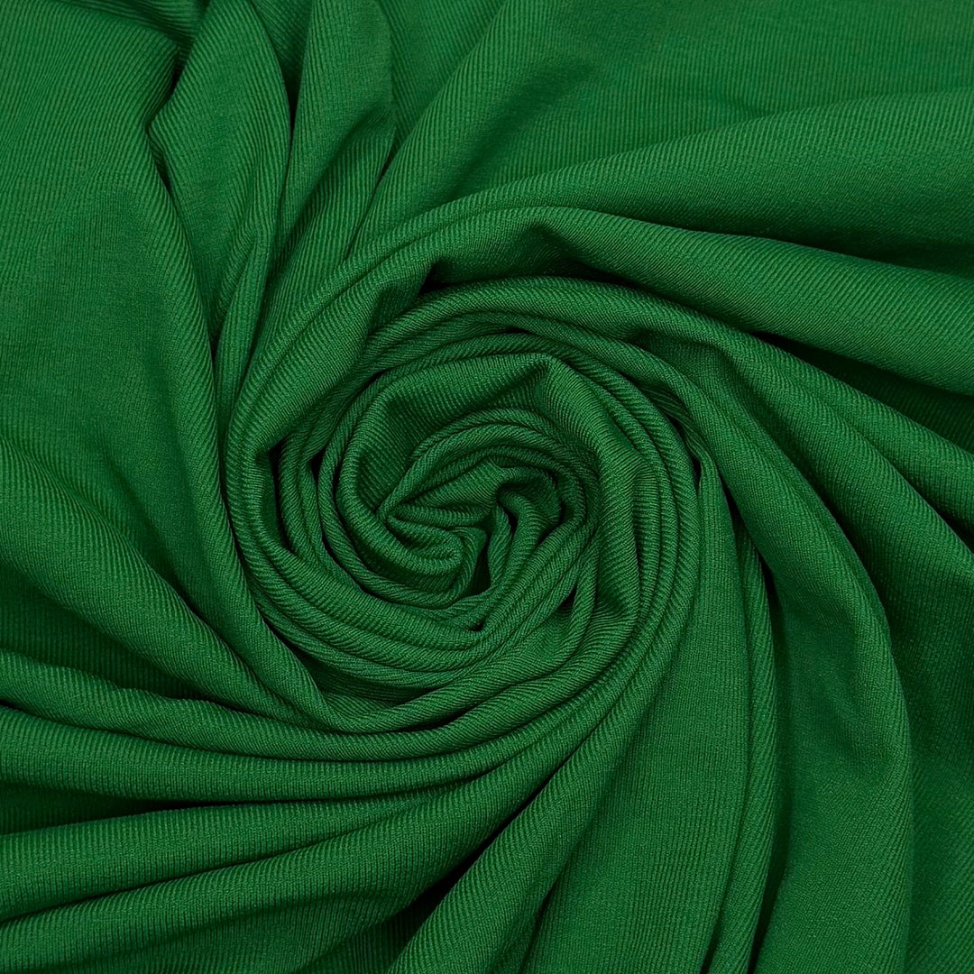 Cleaning The Pool - Rib Knit Polyester Blend Knit - Green - 1M Bundle - True Deadstock fabric Fabric by private - Sustainable Textile | FABCYCLE