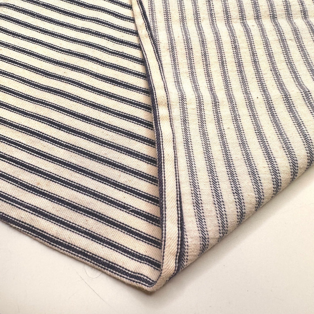 Cleaning Up After Everyone Leaves - Cotton Woven - White/Blue Stripes - 3.55M Bundle - True Deadstock fabric Fabric by private - Sustainable Textile | FABCYCLE