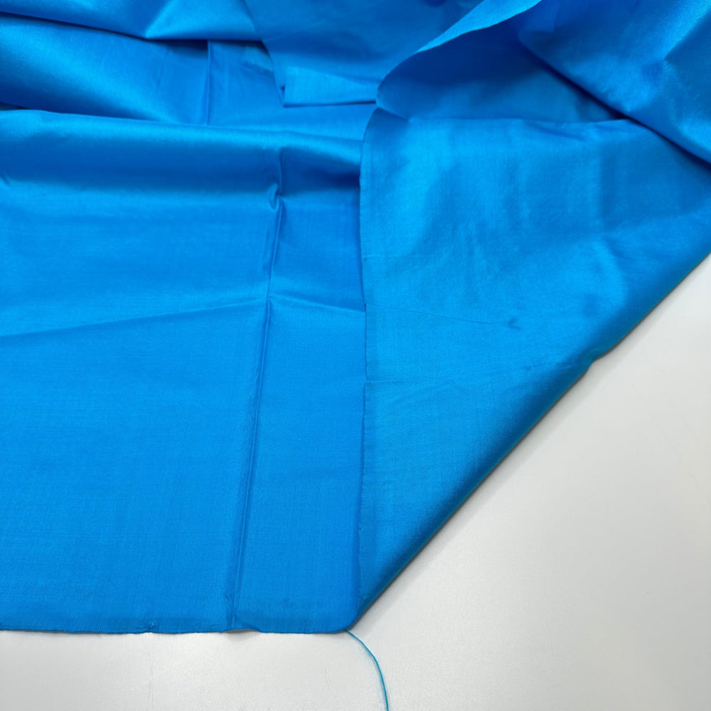Cleansing Myself Of Bad Vibes - Raw Silk Woven - Blue/Turquoise - 2.6M Bundle - True Deadstock fabric Fabric by private - Sustainable Textile | FABCYCLE