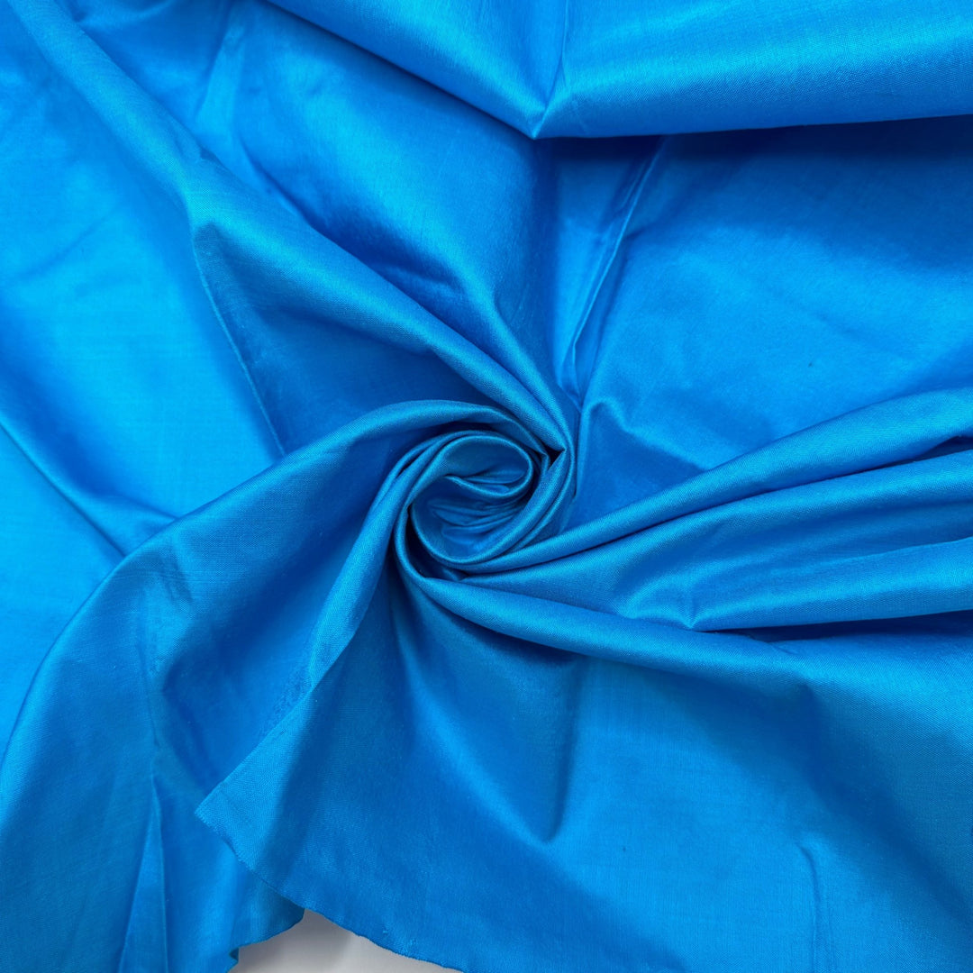 Cleansing Myself Of Bad Vibes - Raw Silk Woven - Blue/Turquoise - 2.6M Bundle - True Deadstock fabric Fabric by private - Sustainable Textile | FABCYCLE