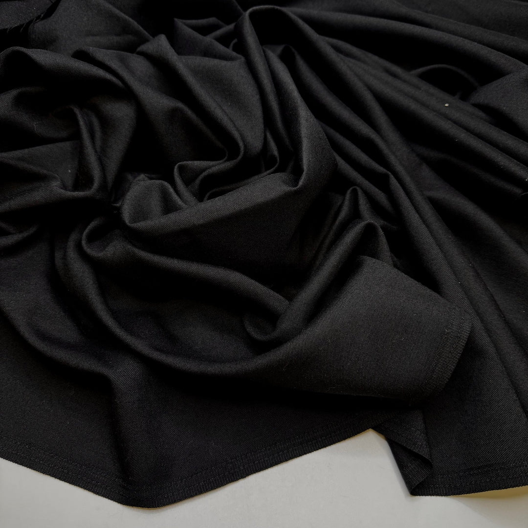 Cloak - Twill Weave Wool Blend Woven - Black - 1M Bundle - True Deadstock fabric Fabric by private - Sustainable Textile | FABCYCLE
