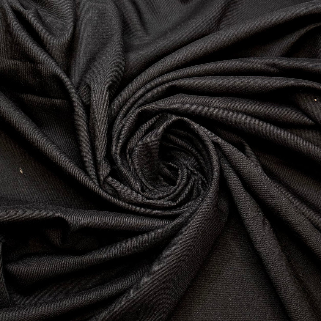 Cloak - Twill Weave Wool Blend Woven - Black - 1M Bundle - True Deadstock fabric Fabric by private - Sustainable Textile | FABCYCLE