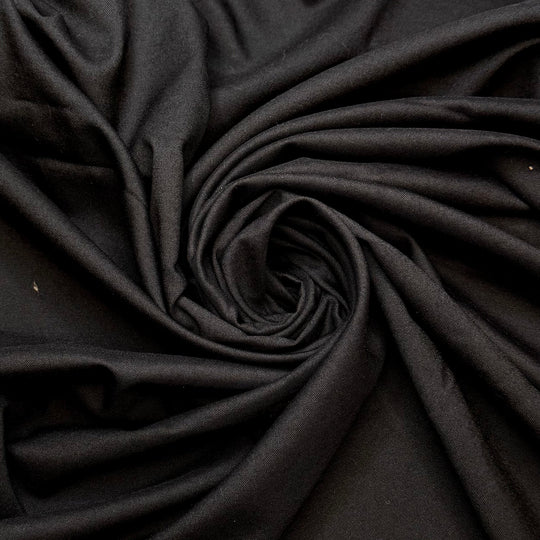 Cloak - Twill Weave Wool Blend Woven - Black - 1M Bundle - True Deadstock fabric Fabric by private - Sustainable Textile | FABCYCLE