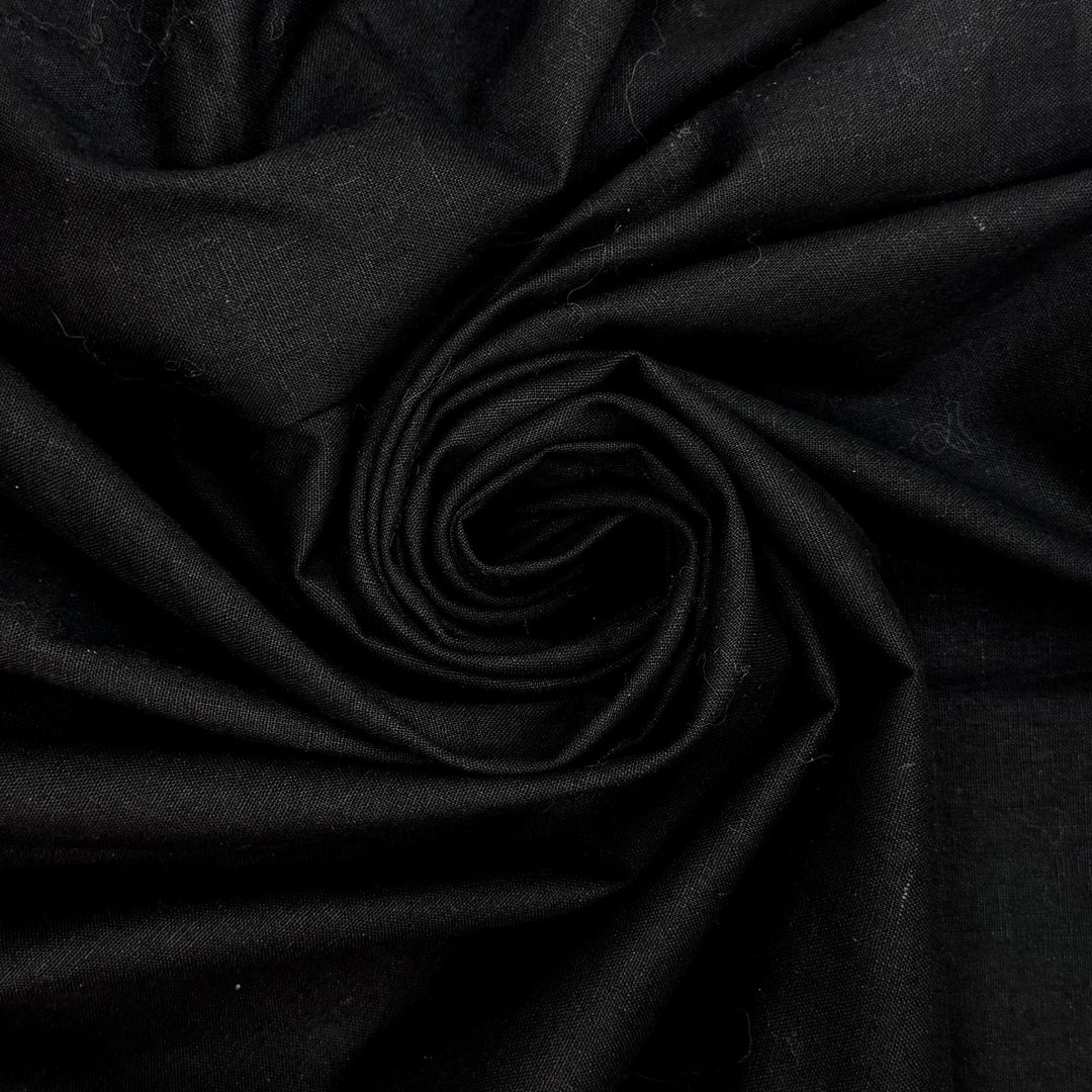 Clock Strikes Midnight - Linen Blend Woven - Black - 2.6M Bundle - True Deadstock fabric Fabric by private - Sustainable Textile | FABCYCLE