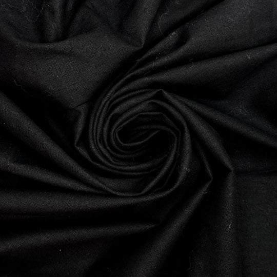 Clock Strikes Midnight - Linen Blend Woven - Black - 2.6M Bundle - True Deadstock fabric Fabric by private - Sustainable Textile | FABCYCLE