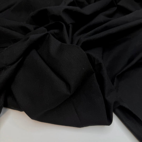 Clock Strikes Midnight - Linen Blend Woven - Black - 2.6M Bundle - True Deadstock fabric Fabric by private - Sustainable Textile | FABCYCLE