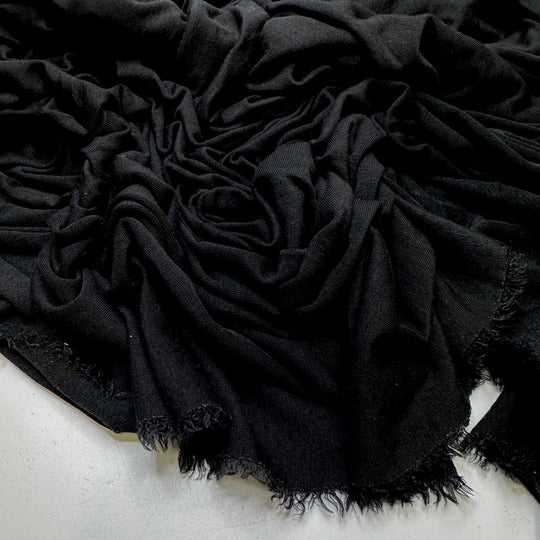 Close Your Eyes - Jersey Bamboo Blend Knit - Black - 2.4M Bundle - True Deadstock fabric Fabric by private - Sustainable Textile | FABCYCLE