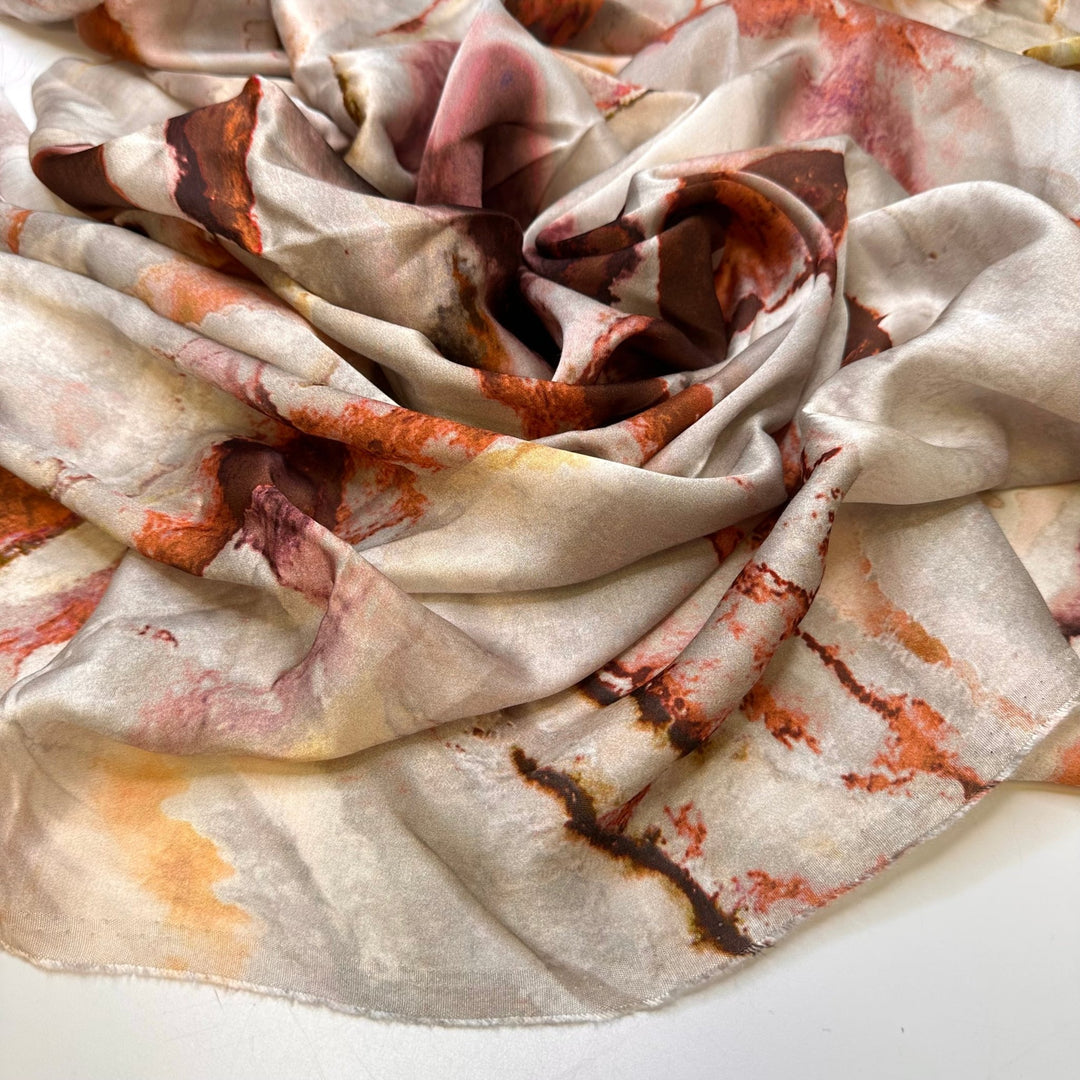 Closest To The Sun - Cotton Woven - Grey/Burgundy Abstract - 0.6M Bundle - True Deadstock fabric Fabric by private - Sustainable Textile | FABCYCLE