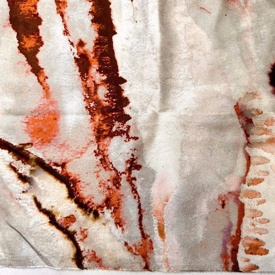 Closest To The Sun - Cotton Woven - Grey/Burgundy Abstract - 0.6M Bundle - True Deadstock fabric Fabric by private - Sustainable Textile | FABCYCLE