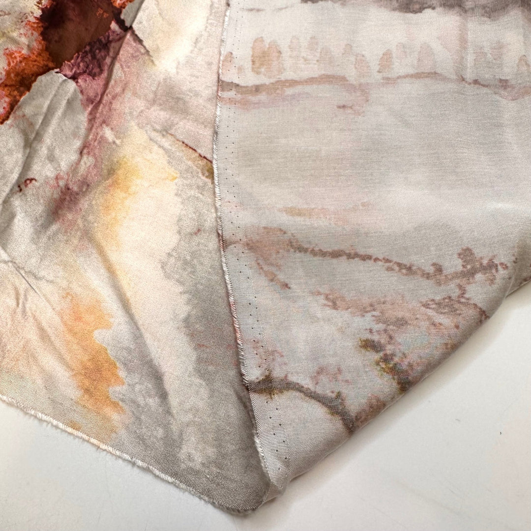Closest To The Sun - Cotton Woven - Grey/Burgundy Abstract - 0.6M Bundle - True Deadstock fabric Fabric by private - Sustainable Textile | FABCYCLE