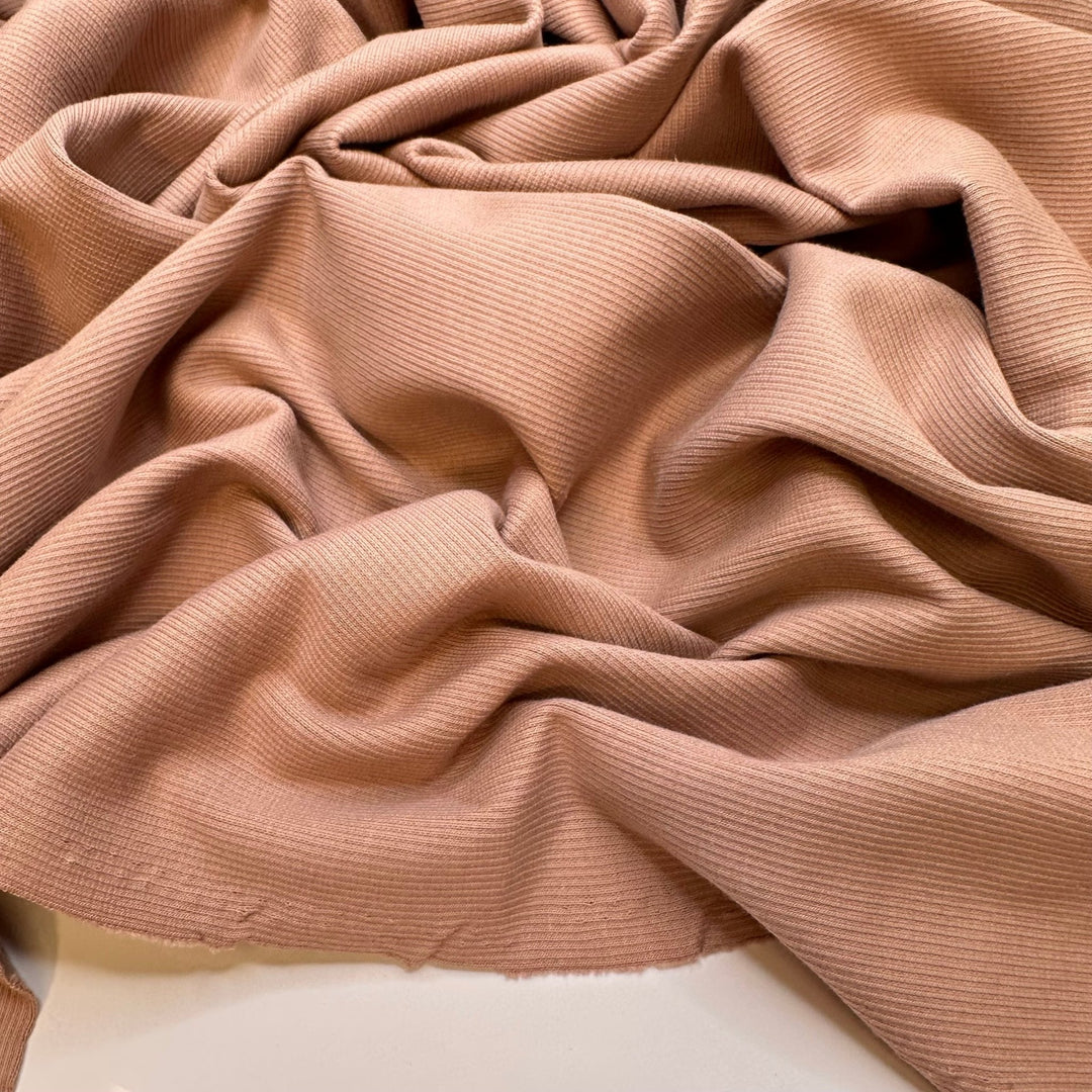 Closing Time - Rib Knit Cotton Knit - Beige - 2.8M Bundle - True Deadstock fabric Fabric by private - Sustainable Textile | FABCYCLE