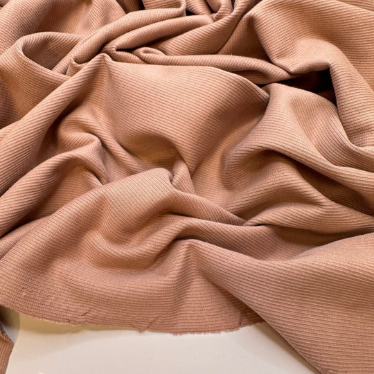 Closing Time - Rib Knit Cotton Knit - Beige - 2.8M Bundle - True Deadstock fabric Fabric by private - Sustainable Textile | FABCYCLE