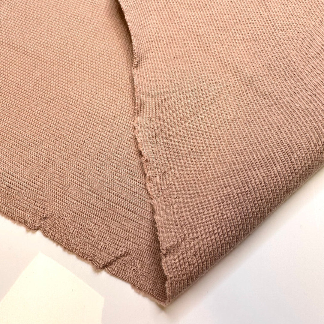 Closing Time - Rib Knit Cotton Knit - Beige - 2.8M Bundle - True Deadstock fabric Fabric by private - Sustainable Textile | FABCYCLE