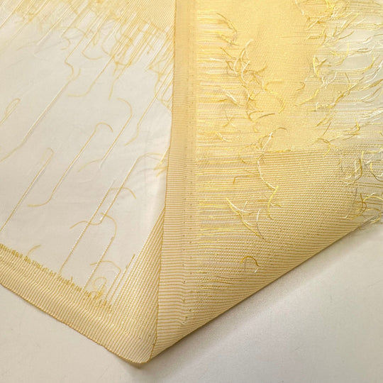 Cloudy Moonlit Skies - Polyester Blend Woven - Light Cream/Yellow Abstract - 1.8M Bundle - True Deadstock fabric Fabric by private - Sustainable Textile | FABCYCLE