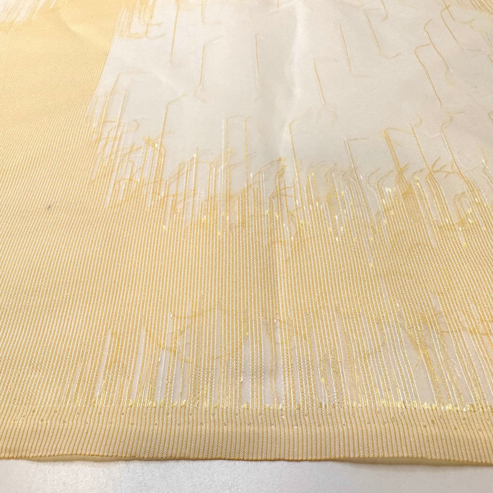 Cloudy Moonlit Skies - Polyester Blend Woven - Light Cream/Yellow Abstract - 1.8M Bundle - True Deadstock fabric Fabric by private - Sustainable Textile | FABCYCLE