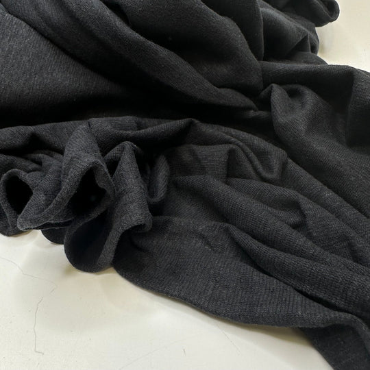 Coal Miners - Jersey Linen Blend Knit - Black - 3M Bundle - True Deadstock fabric Fabric by private - Sustainable Textile | FABCYCLE