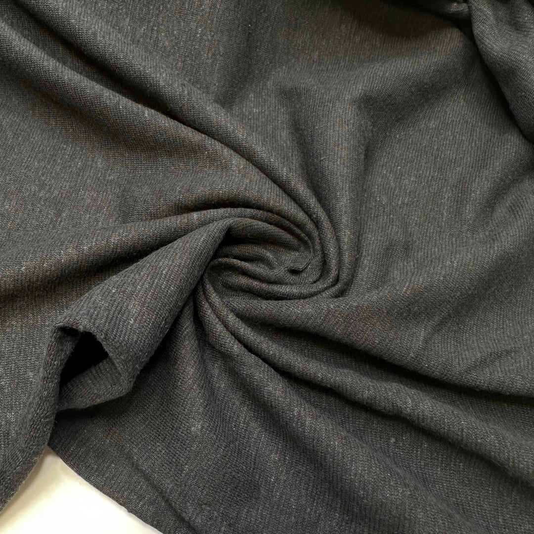 Coal Miners - Jersey Linen Blend Knit - Black - 3M Bundle - True Deadstock fabric Fabric by private - Sustainable Textile | FABCYCLE