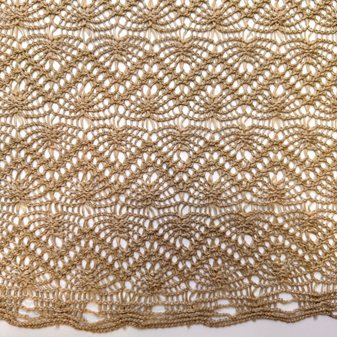 Coastal Fashion - Lace Polyester Blend Knit - Light Beige Geometric - 3.5M Bundle - True Deadstock fabric Fabric by private - Sustainable Textile | FABCYCLE