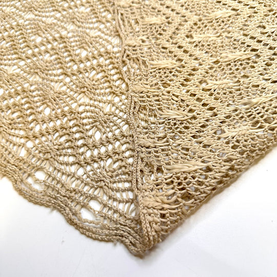 Coastal Fashion - Lace Polyester Blend Knit - Light Beige Geometric - 3.5M Bundle - True Deadstock fabric Fabric by private - Sustainable Textile | FABCYCLE