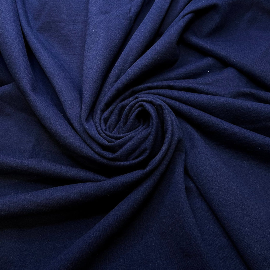 Cold Fall Nights - Jersey Fleece Polyester Blend Knit - Dark Navy - 2M Bundle - True Deadstock fabric Fabric by private - Sustainable Textile | FABCYCLE